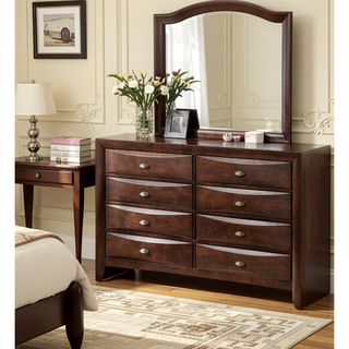 Sunvega Ireland Espresso Finish Dresser with Eight Spacious Durable Wood Drawers