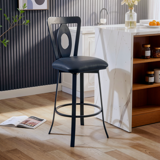 Sunvega Armless Lightweight Counter Height Barstool with Gray Faux Leather and Tall Back
