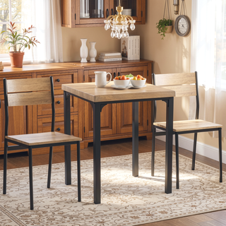 Sunvega 3-Piece Dining Table Set for 2 with Space Saving Chairs for Small Spaces