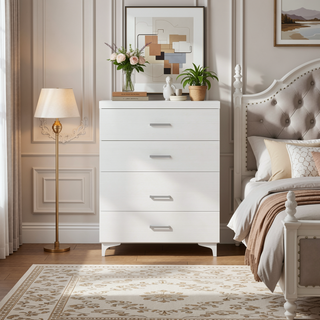 Sunvega Contemporary White Queen Size Platform Bed with LED Light Headboard