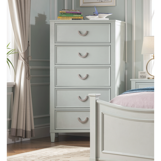 Sunvega White Transitional 2-Drawer Nightstand with Chrome Hanging Pulls