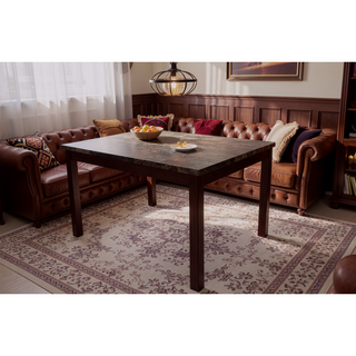 Sunvega 5 Piece Dining Set with Upholstered Chairs Bench and Faux Marble Tabletop