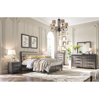 Sunvega Transitional Gray Chest with Five English Dovetail Drawers and Ball Bearing Glides