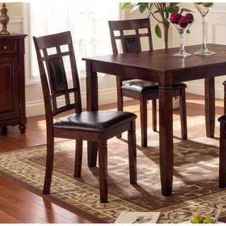 Sunvega Modern Contemporary Dining Set with Dark Espresso Finish and Eyelet Back Chairs