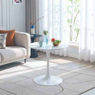 Sunvega 31.5 inch White Tulip Dining Table with Round MDF Top for 2-4 People