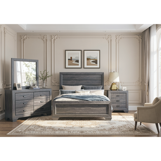 Sunvega Natural Finish Contemporary Nightstand with Two Dovetail Drawers and Flat Black Cup Pulls