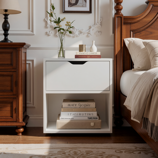 Sunvega 50x40x60 cm Nightstand End Table with Spacious Sliding Drawer