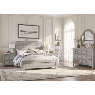 Sunvega Natural Finish Full Bed with Headboard Footboard and Rails