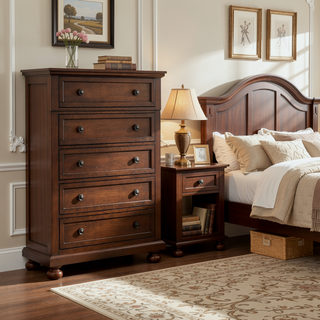Sunvega Gray Modern Nightstand with Full Extension Drawers and Felt-Lined Top
