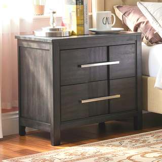 Sunvega Gray Transitional Nightstand with English Dovetail Drawer and Felt Lining