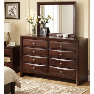 Sunvega Ireland Espresso Finish Dresser with Eight Spacious Durable Wood Drawers