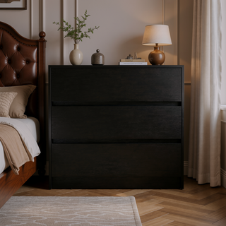 Sunvega White Contemporary Three Drawer Dresser with Pull Out Mechanism