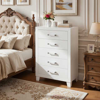 Sunvega White Queen Upholstered Bed with Modern LED Accent Lighting