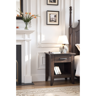Sunvega Modern Gray Bedside Table With Storage And Sleek Lines