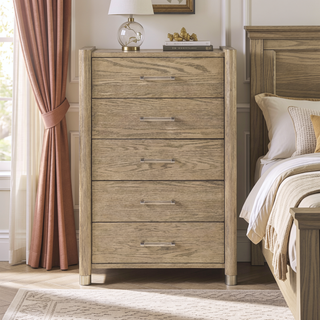 Sunvega Sarai Brown Nightstand with Spacious Drawers and Acrylic Handles