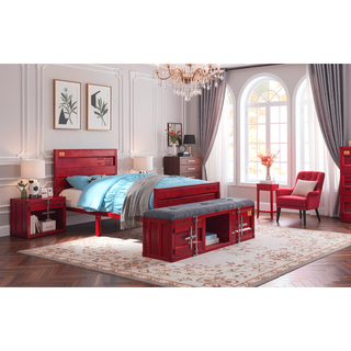 Sunvega Red 1-Door Wardrobe with Container Lock and Metal Shelf