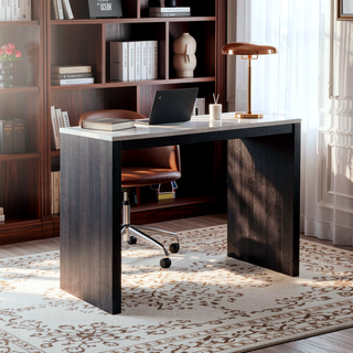 Sunvega Faux Marble Sled Counter Height Dining Table for Two with Wood Frame
