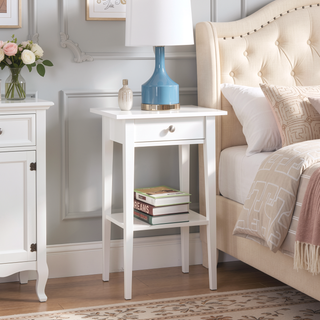 Sunvega Bright Pink Contemporary Nightstand with Durable Construction for Modern Decor