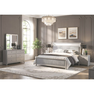 Sunvega Champagne Finish Contemporary Bedroom Chest with 4 Dovetail Drawers