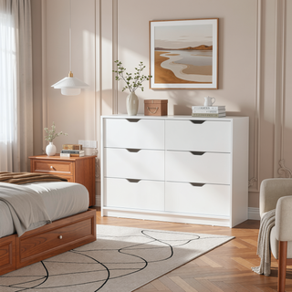 Sunvega Wenge 4-Drawer Dresser with Smooth Gliding Drawers for Organized Bedroom Storage