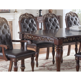 Sunvega Antique Design Silver Grey Finish Rubberwood Formal Dining Table