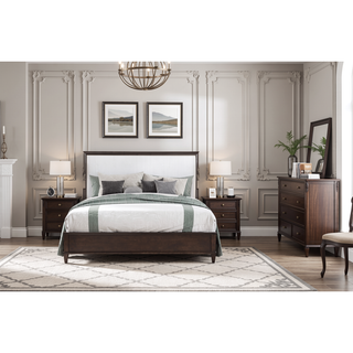 Sunvega Modern White and Cherry Finish Nightstand with Two Dovetail Drawers