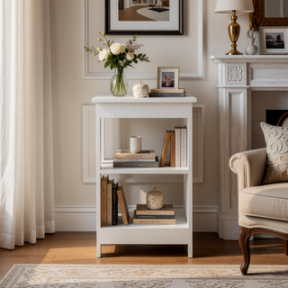 Sunvega 3-Tier Side Table with Open Shelves for Living Room and Bedroom
