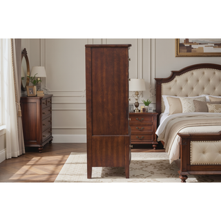 Sunvega Gray Finish Birch Veneer 3 Drawer Nightstand with Nickel Hardware