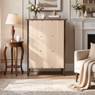 Sunvega Transitional Oak Nightstand With Three Drawers For Bedroom