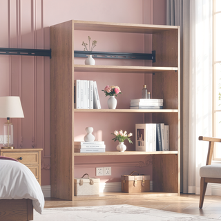 Sunvega Modular Oak Wall Mounted Wood Closet System with Ample Storage