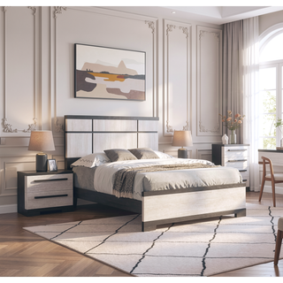 Sunvega Contemporary Black and Chalk White Finish 4-Drawer Chest Bedroom Furniture