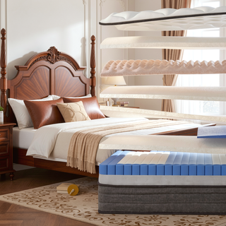 Sunvega 10 Inch Queen Size Breathable Cool Cover Memory Foam Hybrid Mattress
