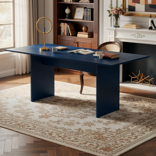 Sunvega Modern Rustic Style Dining Table with Wood-Grain Details for 6
