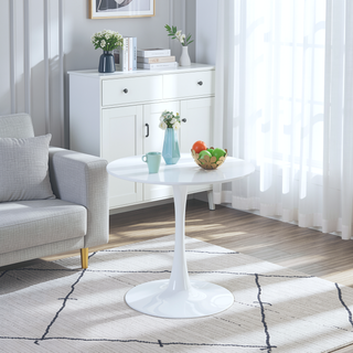 Sunvega 31.5 inch White Tulip Dining Table with Round MDF Top for 2-4 People