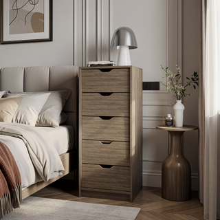 Sunvega Tall Space Efficient 5 Drawer Dresser for Nurseries and Bedrooms