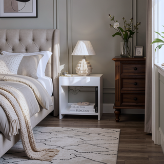 Sunvega Wenge Nightstand with Open Storage for Books and Décor