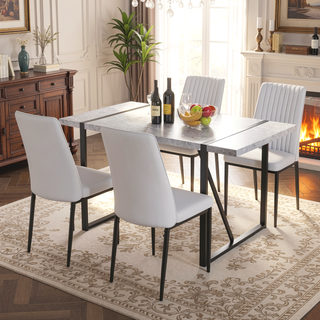 Sunvega Round MDF Dining Table for Kitchen with 42 Inch Spacious Tabletop