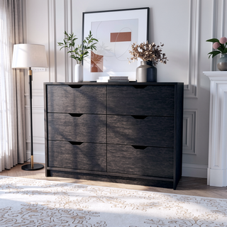 Sunvega Wenge 4-Drawer Dresser with Smooth Gliding Drawers for Organized Bedroom Storage