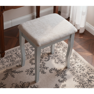 Sunvega Rose Gold Vanity Makeup Table Set with Mirror and Upholstered Bench