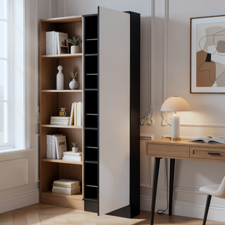Sunvega Ruan XL Shoe Rack with Mirror and Five Interior Shelves Single Door Cabinet