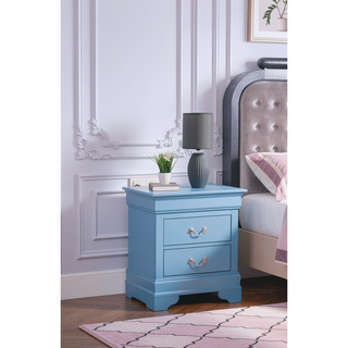Sunvega Striking Teal Compact Nightstand With Spacious Top For Bedroom Decor