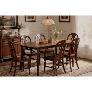 Sunvega Mid-century Modern Rectangular Dining Table with Warm Wood Finish