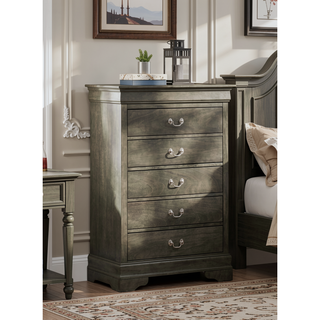 Sunvega Traditional Gray Storage Chest with Timeless Style and Durable Craftsmanship