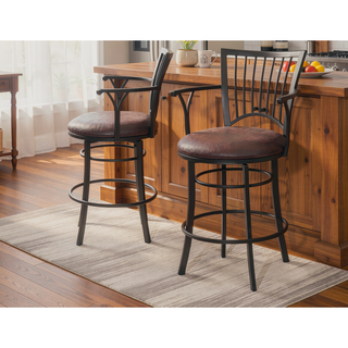 Sunvega Commercial Grade 24 Inch Swivel Counter Stool with Metal Footrest