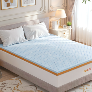 Sunvega 4 Inch King Size CertiPUR-US Certified Copper & Cool Gel Memory Foam Mattress Topper