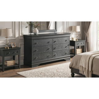 Sunvega Blaze Modern Style White Wood Dresser with Six Spacious Drawers