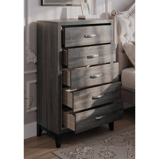 Sunvega Modern Contemporary White Finish Wooden Nightstand with 2 Dovetail Drawers