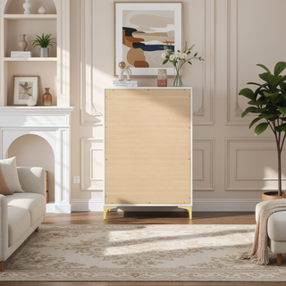 Sunvega White Rectangular 5-Drawer Chest with a Clean and Timeless Finish