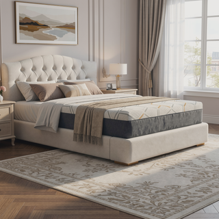 Sunvega 12" Copper Gel Cooling Memory Foam Mattress with Edge Support and Air Grid Base