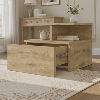 Sunvega Floating Nightstand with 2-Tier Shelf and Spacious Drawer for Easy Storage